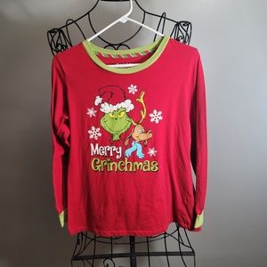 Grinch Red long sleeve Christmas t shirt size medium (8-10)